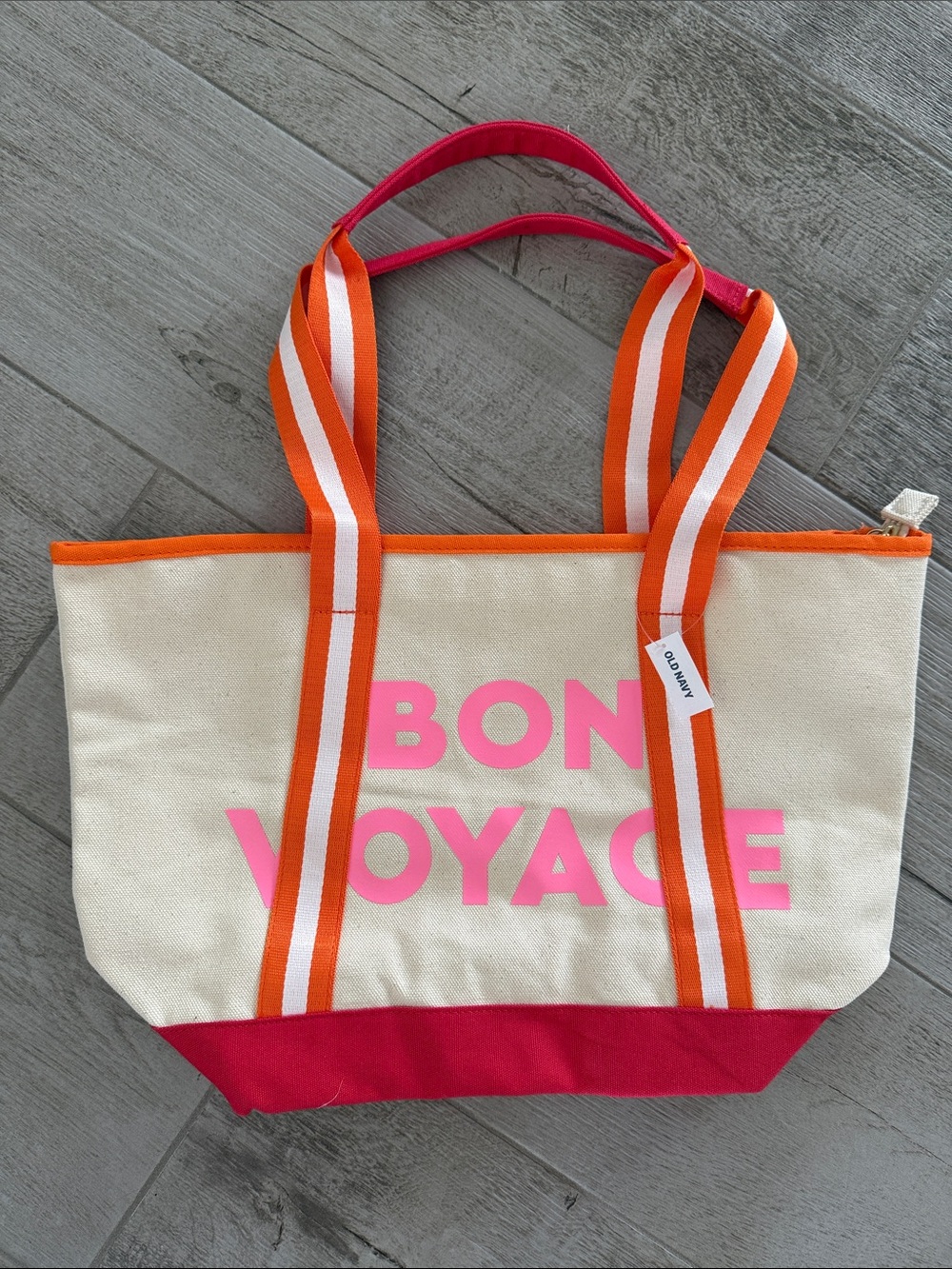 Old Navy Canvas Tote in Pink, Orange, Cream